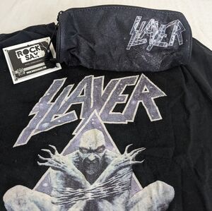 Slayer 2017 Vintage Band Tee Divine Intervention With Stash Bag Small